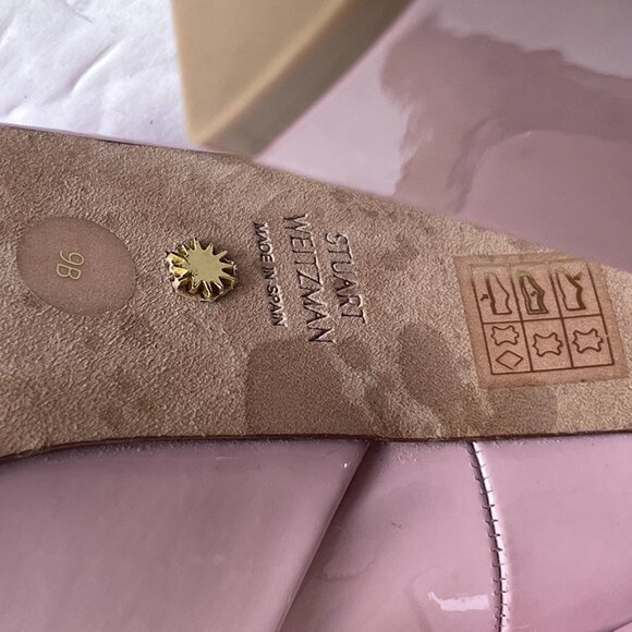 Stuart Weitzman Platform Pumps 9B‎ Blush Pink Patent Leather Mary Jane Sky High - Picture 11 of 12